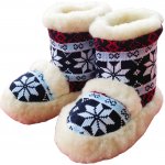 Ovčí Věci Tv bačkory Norské vysoké tmavě modré – Zboží Dáma