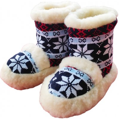 Ovčí Věci Tv bačkory Norské vysoké tmavě modré – Zboží Dáma