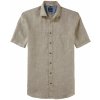 Pánská Košile Olymp Modern Fit pánská lněná košile s krátkým rukávem zelená 4026 47 32
