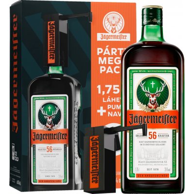 Jägermeister 35% 1,75 l (dárkové balení pumpa) – Zboží Dáma