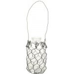 Závěsná skleněná dekorační vázička s drátkem Fil de Fer - Ø 4*7 cm - Chic Antique – Hledejceny.cz