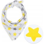 Biante dětský bavlněný šátek Sandra SA-203 žluto-šedé hvězdy – Zboží Dáma