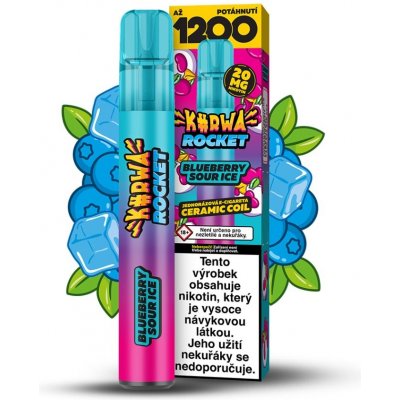 Kurwa Rocket Blueberry Sour Ice 20 mg 1 200 potahů – Zboží Dáma
