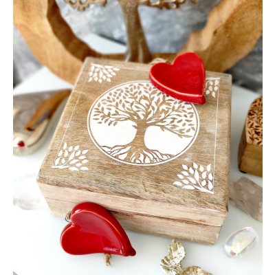 Dřevěné krabičky z manga se stromem života velká 17,5cm – Zboží Dáma