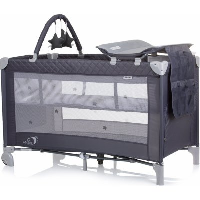 Chipolino Cestovní postýlka s přebalovací podložkou Luna Granite – Zboží Dáma