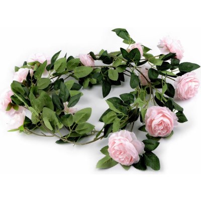 Umělá květinová girlanda popínavá růže růžová – Zboží Mobilmania