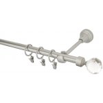 GARNÝŽE-HEBR Garnýž Koule crystal chrom mat jednoduchá 320 cm – Hledejceny.cz