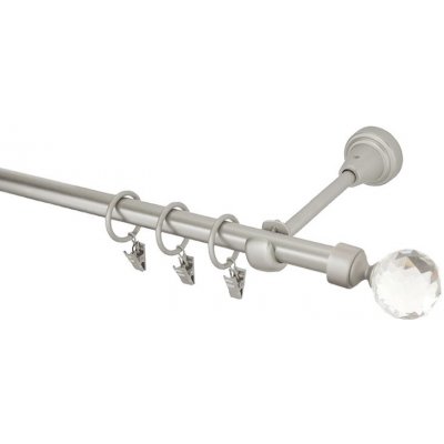 GARNÝŽE-HEBR Garnýž Koule crystal chrom mat jednoduchá 320 cm – Hledejceny.cz