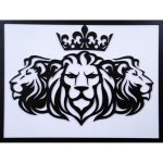 Block Engrave Dřevěný barevný obraz - Trojice lvů – Hledejceny.cz