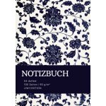 Notizbuch A4 dotted 100 Seiten Soft Cover floral blau FSC Papier – Zboží Živě
