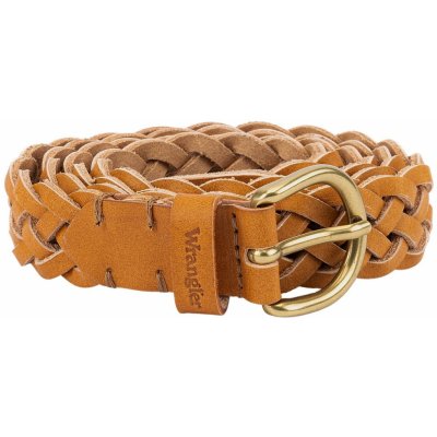 Wrangler dámský kožený opasek 112352685 BRAIDED BELT Cognac – Zboží Mobilmania