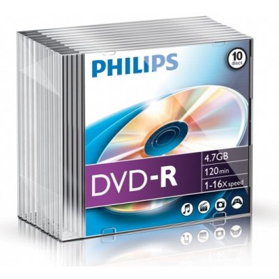 Philips DVD-R 4,7GB 16x, Slimcase, 10ks (DM4S6S10F/00)