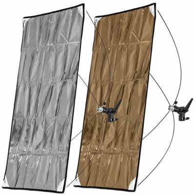 Odrazný panel 90x180 cm zlatý stříbrný, rychlorozkládací – Zboží Živě