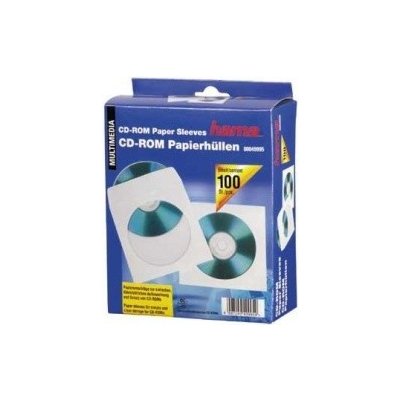 Hama ochranný obal pro CD/DVD, 100ks/bal, bílý, balení krabička na zavěšení – Zboží Mobilmania