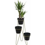 HowHomely STOJAN NA KVĚTINÁČ TRIPOD 95x45x24 cm ZLATÁ – Zboží Dáma