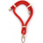 Šňůrka na krk ČERVENÁ UNIČENKA S KARABINOU HICHIC ChilliRedGold – Zboží Mobilmania