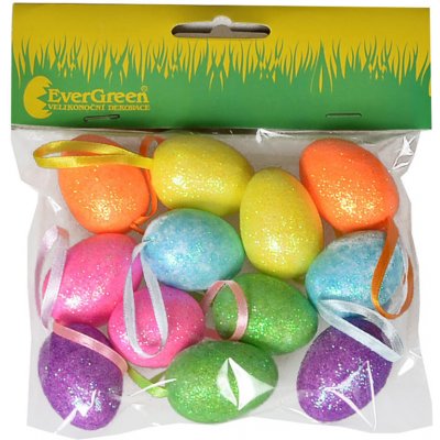 Vajíčka s glitrem x 12 ks, výška 4 cm 380205 – Zbozi.Blesk.cz