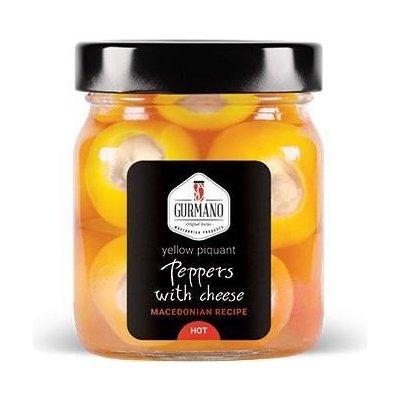 Gurmano Žluté papričky plněné sýrem HOT palivé 290 g – Zboží Dáma