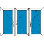 Aluplast Plastové okno Ideal 4000 Trojkřídlé se sloupky 150x200 Tmavý dub – Zboží Mobilmania