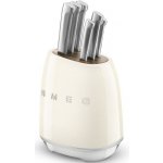 Smeg blok s noži 6 ks krémová KBSF02CR – Zboží Dáma