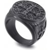 Prsteny Royal Fashion pánský černý prsten Kříž KR107709 WGDM