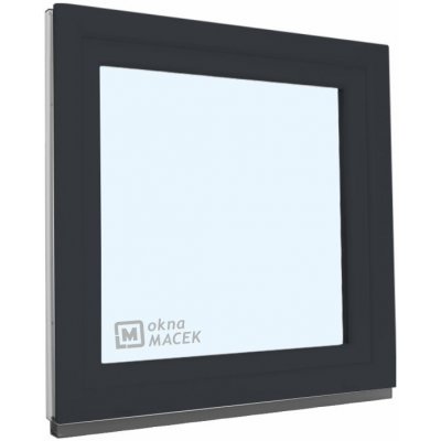KNIPPING Plastové okno - 70 AD, 1200x1200 mm, OS, antracit Otevírání: levé, Sklo: čiré, Barva, imitace: antracit/bílá (jednostranně)
