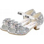 Lesklé střevíčky sandálky stříbrná – Zboží Dáma