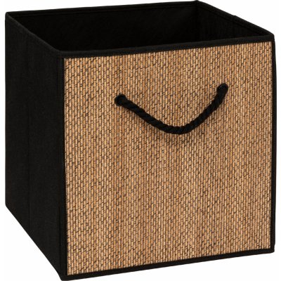 5five Simply Smart Textilní kontejner na uchovávání STEMY, s úchytem, 31 x 31 x 31 cm, černý hnědý – Zbozi.Blesk.cz