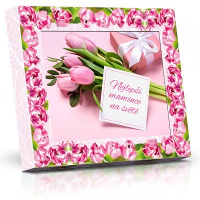 Selllot Miluji Tě Plněné čokoládové lodičky s ořechy růžové tulipány 125 g – Zbozi.Blesk.cz