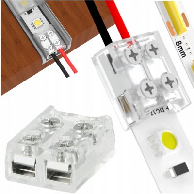 BERGE Rychlokonektor pro COB LED pásek 8mm Double-sided Tape-Wire Screw BZ001 – Sleviste.cz