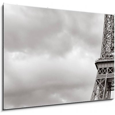 Skleněný obraz 1D - 100 x 70 cm - Eiffel tower view from Seine river square format Pohled na Eiffelovu věž z řeky Seiny ve čtvercovém formátu – Zboží Mobilmania