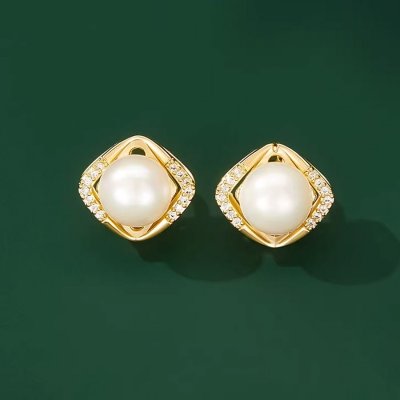 JAY náušnice s perlou Yasmin JAY-0073-EARR22-1255 zlatá Bílá – Zboží Mobilmania