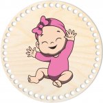 Chráněná dílna Dřevěný svět Dno, víko, kruh 20 cm, Miminko holčička – Hledejceny.cz