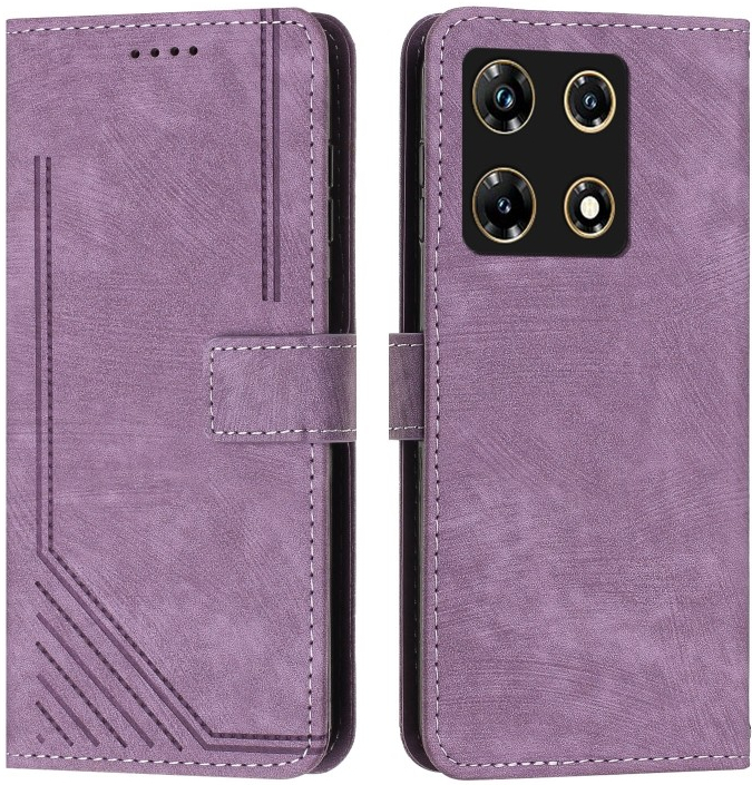 Pouzdro PROTEMIO 60268 STRIPE Peněženkové pouzdro s řemínkem Infinix Note 30 Pro fialové