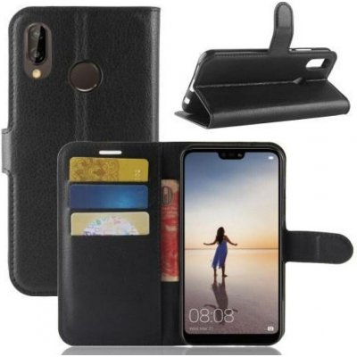 Wallet PU kožené pouzdro na Huawei P20 Lite - černé – Zboží Živě