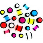 Šperky eshop plug do ucha zářící ve tmě černé gumičky I8.5 růžová – Hledejceny.cz