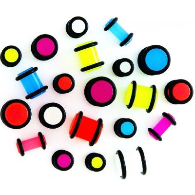 Šperky eshop plug do ucha zářící ve tmě černé gumičky I8.5 růžová – Hledejceny.cz