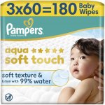 Pampers Dětské čisticí ubrousky, Aqua Soft Touch Baby 3 x 60 ks – Hledejceny.cz
