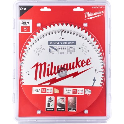 Milwaukee Pilový kotouč dřevo 254 x 60T/80T 2ks 4932479576 – Zboží Dáma