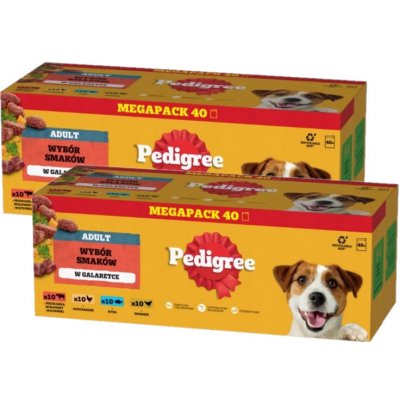 Pedigree Adult v želé Mix příchutí 2 x 40 x 100 g – Hledejceny.cz