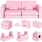 Ecotoys Dětská modulární pohovka DIY 10 dílů růžová – Sleviste.cz