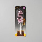 Dortisimo Svíčka růžovo-zlatá s korunkou číslo 5 – Hledejceny.cz