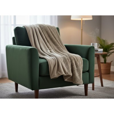 Mybesthome Přehoz na křeslo sedačku LUXURY béžová 70 x 160 cm – Zboží Dáma