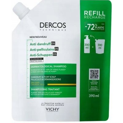 Vichy Dercos DS Šampon na suché vlasy Ecorefill Refill náhradní náplň 390 ml – Zboží Mobilmania