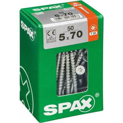 Spax Wirox Univerzální vrut T-Star plus, ø 5 × 70 mm, TX25, zápustná hlava, 50 ks 4191010500707 – Hledejceny.cz