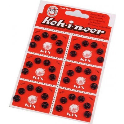 Kovové patentky / stiskací knoflíky vel. 1 a 2 Varianta: 1 (Ø8,5 mm) černá, Balení: 6 karta – Zboží Dáma