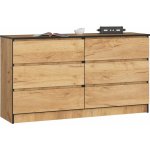 Ak furniture Kuba 140 cm 6 šuplíků – Zbozi.Blesk.cz