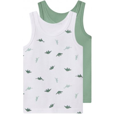 lupilu chlapecký nátělník s BIO bavlnou 2 kusy zelená/bílá – Zboží Dáma