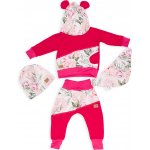 Dívčí tepláková souprava květiny růžové nákrčník – Zboží Dáma