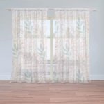 Záclony Růžové a modré lístky : 2 ks - 150x250 cm - Sablio – Hledejceny.cz